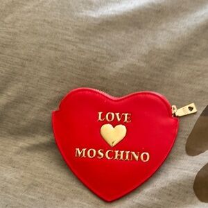 Moschino Red Heart-Shaped Pouch